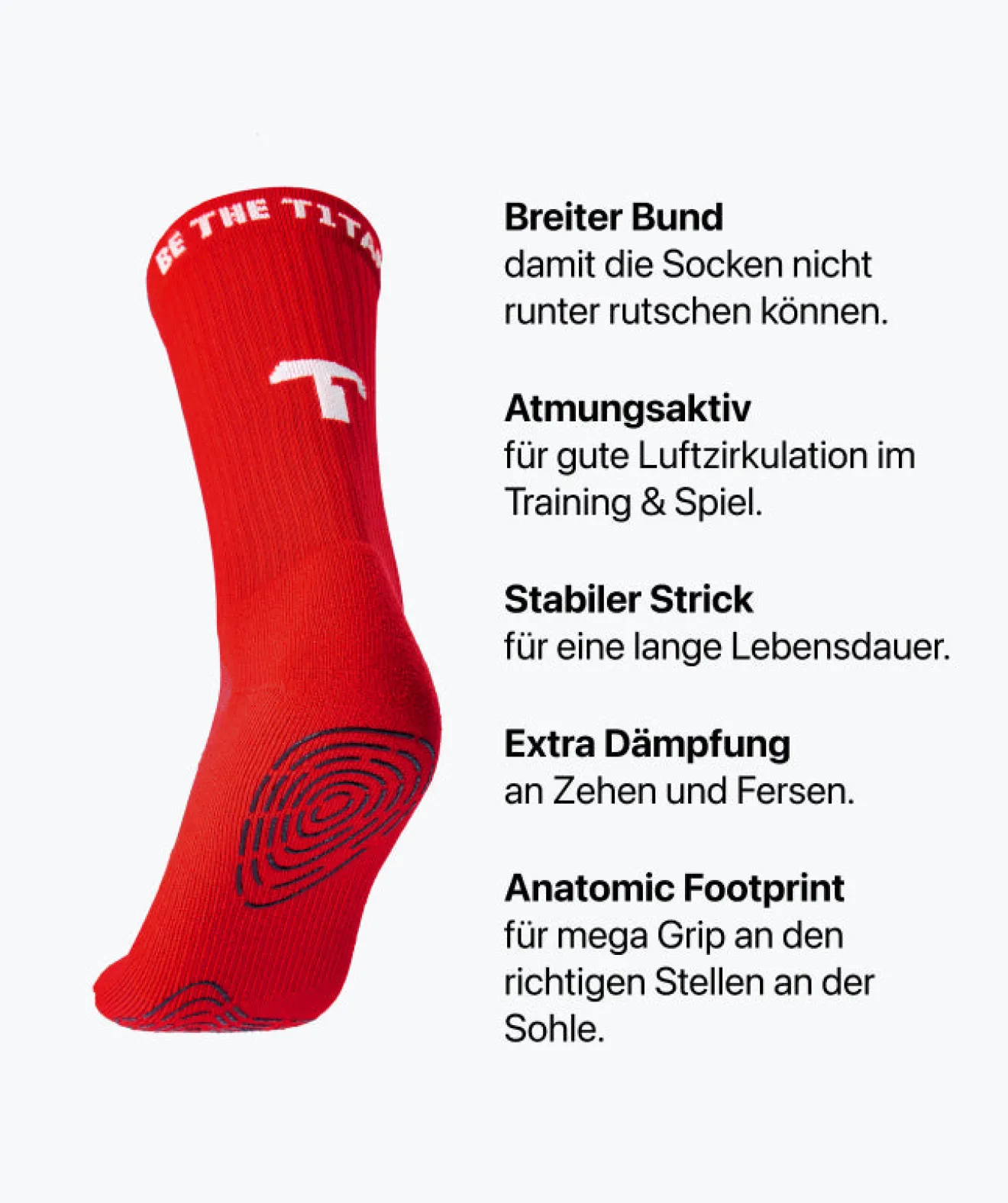 T1TAN Grip Socks - Rot Outlet